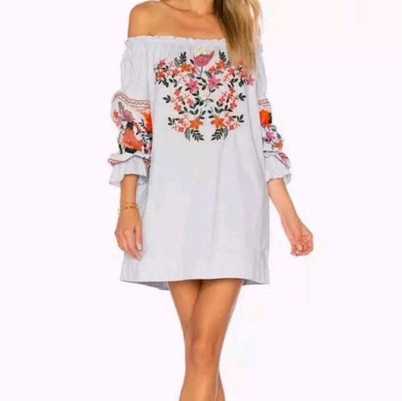 Free People Fleur Du Jour Embroider Shift Dress - Picture 2 of 8